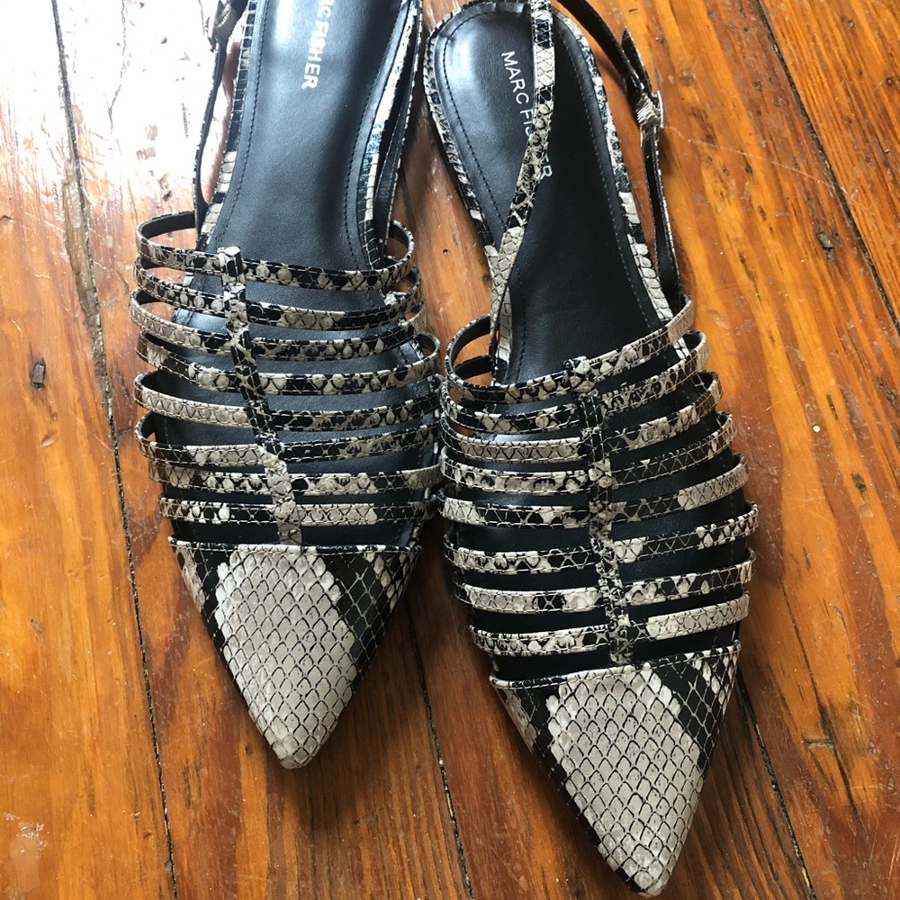 Marc fisher snake skin flats